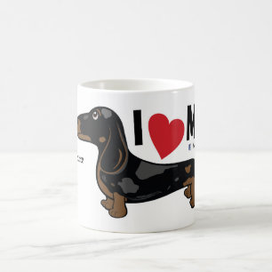 FLDR "Ik hou van mijn" soepele dapple Dachshund-Mo Koffiemok