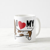 FLDR "j'aime ma" tasse pie lisse de teckel (Devant droit)