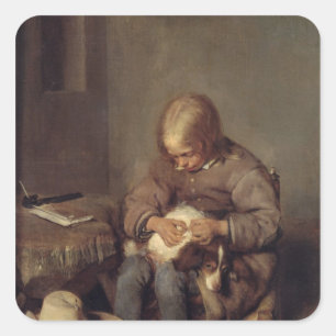 Flea-Catcher c.1655 Vierkante Sticker