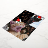 Fleas Navidad Chanter Chats Carte de voeux de Noël (Rotation)