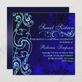 Fléau de neige bleu/blanc doux16 Invitation d'anni (Devant / Derrière)