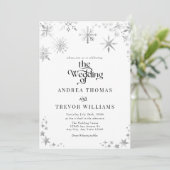 Fléau de neige en argent | Invitations de mariage (Debout devant)