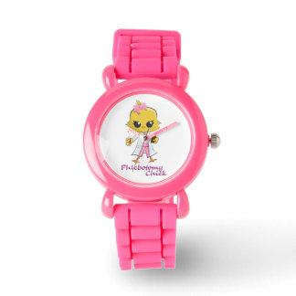 Flebotomie Chick Watch Pink Horloge