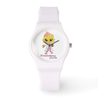 Flebotomie Chick Watch Wit Horloge