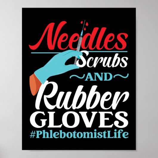 Flebotomist Flebotomie naalden en rubber Poster (Voorkant)