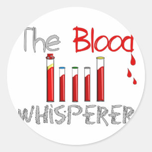 Flebotomist Gifts "The Blood Whisperer" Ronde Sticker