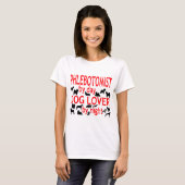 Flebotomist Hondenliefhebber T-shirt (Voorkant volledig)