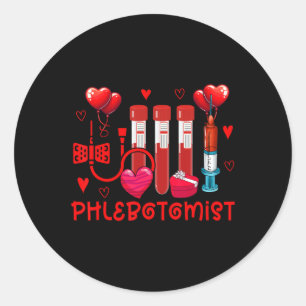 Flebotomist Valentijnsdag Flebotomist Tools Cu Ronde Sticker
