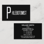 Flebotomist zwart-wit Visitekaartje (Voorkant / Achterkant)