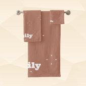 Flèche blanche monogramme sur mousse mocha arrière