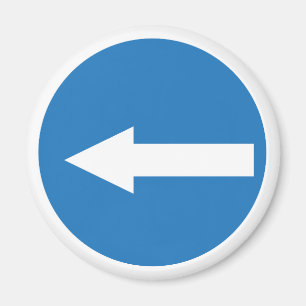 Flèche bleue gauche   Signal routier   Magnet