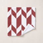 Flèche Chevron Gras Deux Tons Blancs Rouge (Gant de toilette)