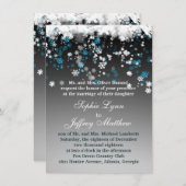 Flèche de neige blanche et bleue sur Faire-part de (Devant / Derrière)