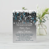 Flèche de neige blanche et bleue sur Faire-part de (Debout devant)