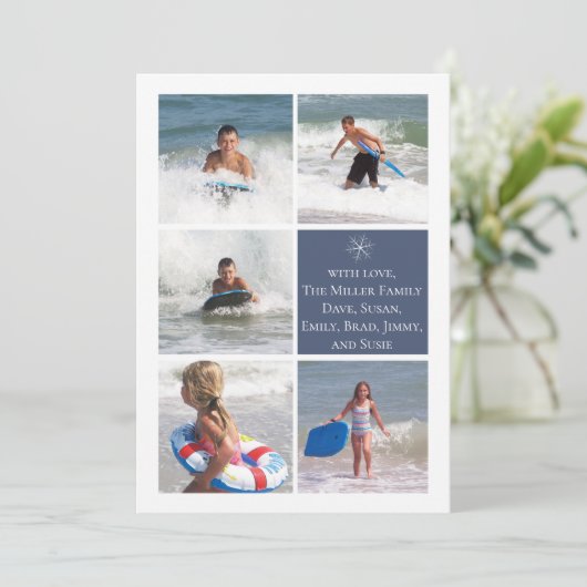 Flèche de neige bleu foncé Double face Multi Carte (Debout devant)