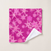 Flèche De Neige Géométrique Moderne, Rose Fuchsia (Gant de toilette)