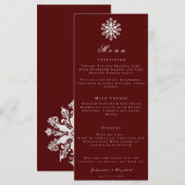 Flèche de neige minimaliste | Menu Mariage rouge (Devant / Derrière)