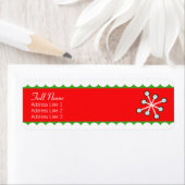 Flèche de neige vert bordé étiquette de Noël (En situation)