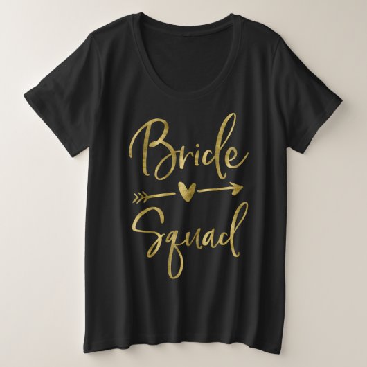 Flèche de script or VNeck Faux Bride Squad Plus (Design devant)