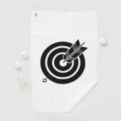 Flèche frappant une cible ronde Serviettes de golf (En situation)