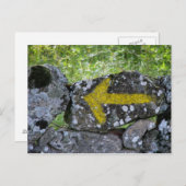 Flèche jaune sur la carte postale de clôture (Devant / Derrière)