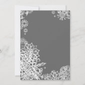 Flèche-neige blanche et grise Faire-part de mariag (Dos)