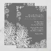 Flèche-neige blanche et grise Faire-part de mariag (Devant / Derrière)