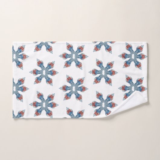 Flèche-neige de Noël en bleu et blanc (Serviette à main)