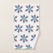 Flèche-neige de Noël en bleu et blanc (Serviette à main)