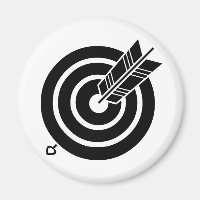 Flèche sur une cible ronde Magnets