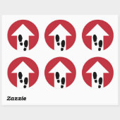 Flèche vers l'avant avec Empreintes Sticker direct (Feuille)