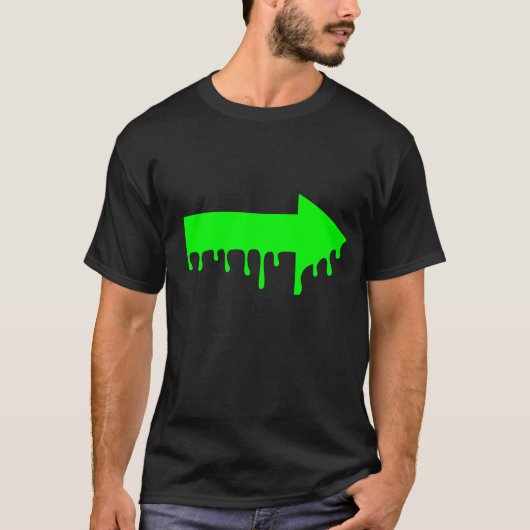 Flèche verte avec T-shirt liquide à goutte (Devant)
