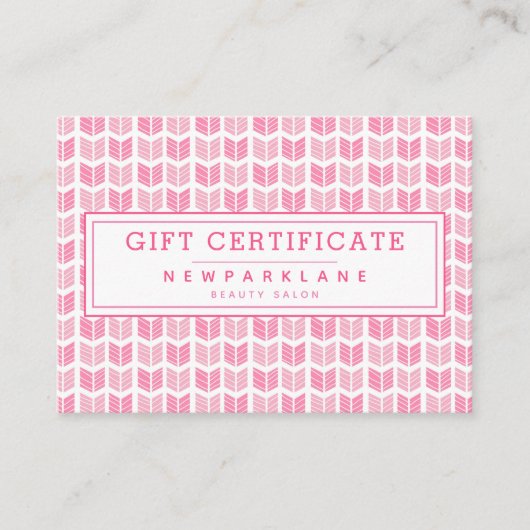 Flèches aztèques roses Imprimer Certificat cadeau (Devant)