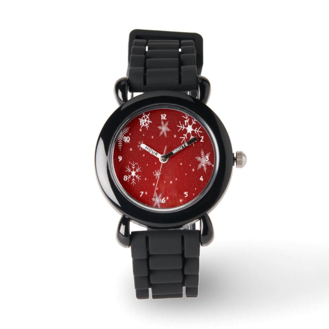 Flèches blanches avec montre Arrière - plan rouge (Recto)