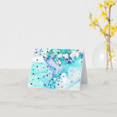 Flèches bleues avec carte pour notes pois (Fleur jaune)