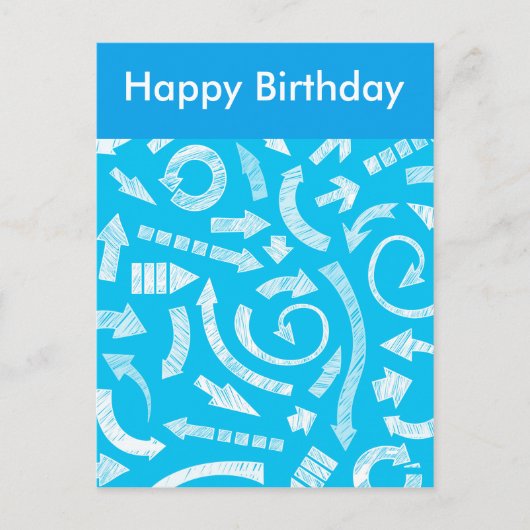 Flèches Bleues Scribblées Carte postale (Devant)