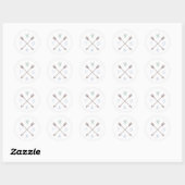 Flèches Cœur Bleu - Autocollant Rond (Feuille)