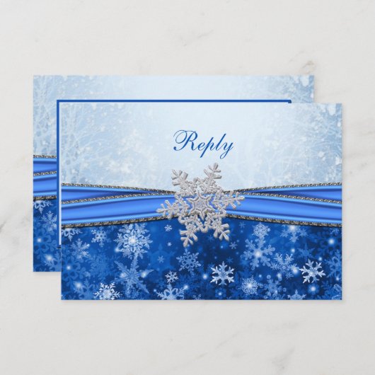 Flèches de neige blanches, argentées, bleues RSVP (Devant / Derrière)