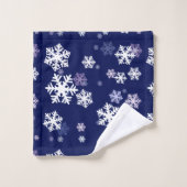 Flèches de neige bleues et blanches sur fond bleu (Gant de toilette)