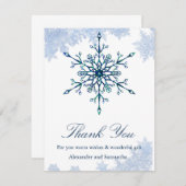 Flèches de neige Blue Winter Snowflake Carte de re (Devant / Derrière)