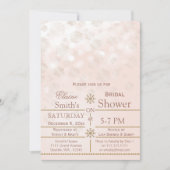 Flèches de neige blush Gold hiver Invitation de do (Devant)