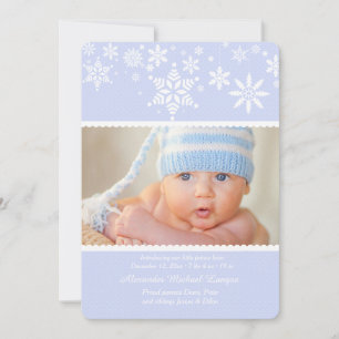 Flèches de neige d'hiver Faire-part de naissance b