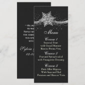Flèches de neige en argent noir Cartes de menu de (Devant / Derrière)