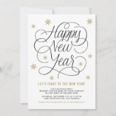 Flèches de neige en or | Invitation du réveillon d (Devant)