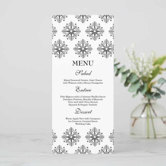 Flèches de neige noires + blanches menu de repas d (Debout devant)