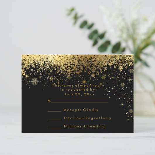 Flèches de neige noires et dorées - RSVP (Debout devant)