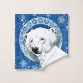 Flèches de neige Ours Polaire Art Nouveau (Gant de toilette)