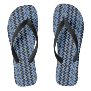 Flèches de tongs bleues Zigzag