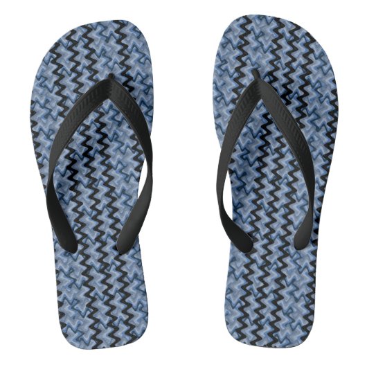 Flèches de tongs bleues Zigzag (Semelle)