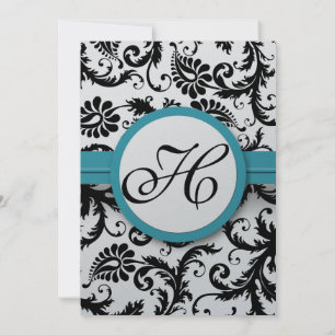 Flèches en damas de piscine foncée Faire-part de m